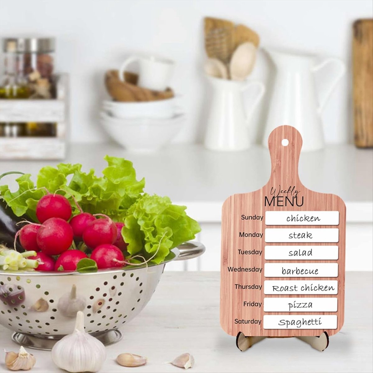 Meal Prep Weekly - Магнитная деревянная доска для планирования еженедельного